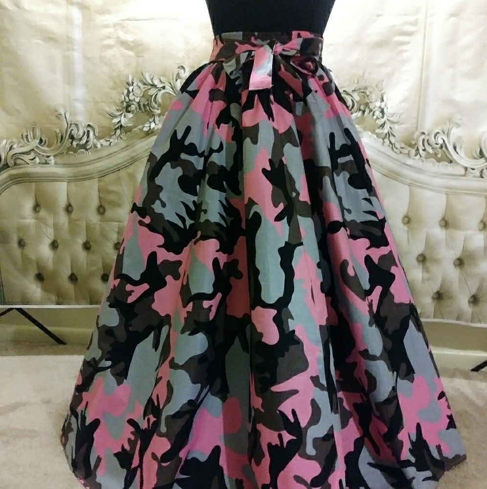 Pink STRONG Camouflage Maxi Skirt